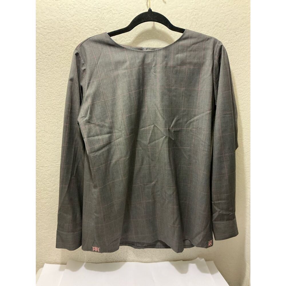 Double R by Ravi Ratan Gray Plaid Long-Sleeve Women’s Top